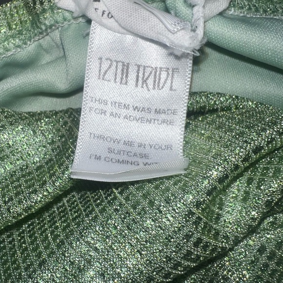 NWT 12th Tribe 2pc bandeau/skirt shimmer green set - Picture 6 of 8